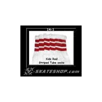 14" SKATERSOCKS white style 14-01 red stripes