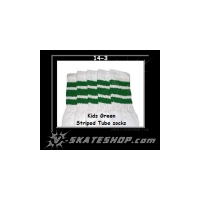 14" SKATERSOCKS white style 14-03 green stripes