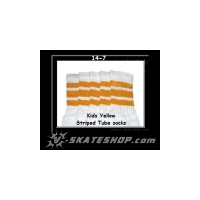 14" SKATERSOCKS white style 14-07 yellow stripes