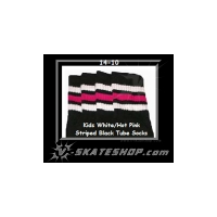 14" SKATERSOCKS black style 14-10 white/hot pink...