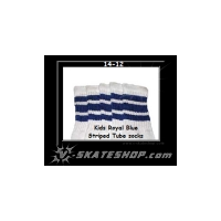 14" SKATERSOCKS white style 14-12 royal blue stripes