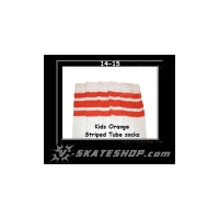 14" SKATERSOCKS white style 14-15 orange stripes