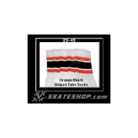 25" SKATERSOCKS white style 25-045 orange/black stripes