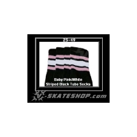 25" SKATERSOCKS black style 25-049 baby pink/white...