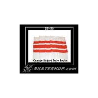 25" SKATERSOCKS white style 25-050 baby orange stripes