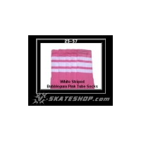 25" SKATERSOCKS bubblegum pink style 25-057 white...