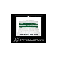 19" SKATERSOCKS white style 19-003 green stripes
