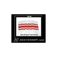 19" SKATERSOCKS white style 19-006 red stripes