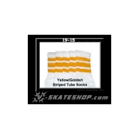19" SKATERSOCKS white style 19-015 yellow stripes