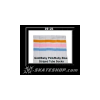 19" SKATERSOCKS white style 19-021 gold/baby...