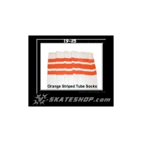19" SKATERSOCKS white style 19-025 orange stripes