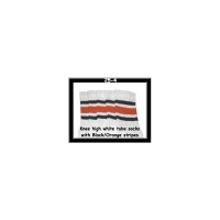 25" SKATERSOCKS white style 25-004 black/orange stripes