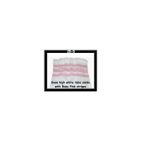 25" SKATERSOCKS white style 25-005 baby pink stripes
