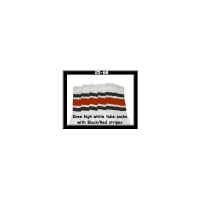 25" SKATERSOCKS white style 25-068 black/red stripes
