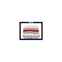 25" SKATERSOCKS white style 25-069 gold/red stripes