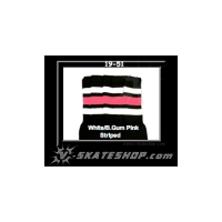 19" SKATERSOCKS black style 19-051 white/bubblegum...