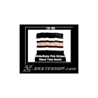 19" SKATERSOCKS black style 19-050 white/baby pink...