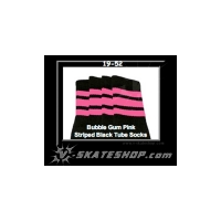 19" SKATERSOCKS black style 19-052 bubblegum pink...