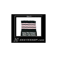 19" SKATERSOCKS black style 19-072 baby pink stripes