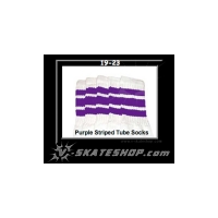 19" SKATERSOCKS white style 19-023 purple stripes