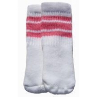 5" SKATERSOCKS white style 5-03 bubblegum pink stripes