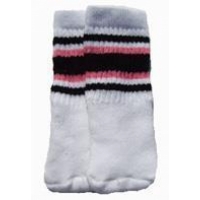 5" SKATERSOCKS white style 5-06 black/bubblegum pink...