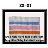 22" SKATERSOCKS white style 22-021 baby blue/baby...