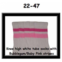 22" SKATERSOCKS white style 22-047 bubblegum...