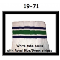 19" SKATERSOCKS white style 19-071 white socks royal...
