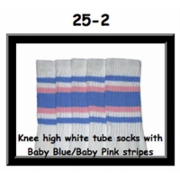25" SKATERSOCKS white style 25-002 baby blue/baby...