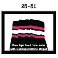 25" SKATERSOCKS black style 25-051 bubblegum...