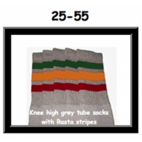 25" SKATERSOCKS grey style 25-055 rasta stripes