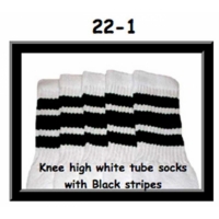 22" SKATERSOCKS white style 22-001P3 with ligtning...