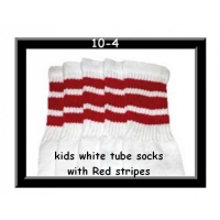 10" SKATERSOCKS white style 10-04 red stripes