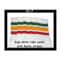 10" SKATERSOCKS white style 10-07 rasta stripes