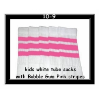 10" SKATERSOCKS white style 10-09 bubblegum pink...