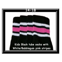 14" SKATERSOCKS black style 14-18 white/bubblegum...