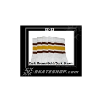22" SKATERSOCKS white style 22-023 dark brown/gold...