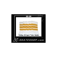 22" SKATERSOCKS white style 22-024 yellow stripes