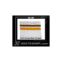 22" SKATERSOCKS white style 22-025 dark brown/golden...