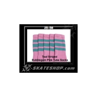 25" SKATERSOCKS babypink style 25-058 teal stripes
