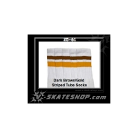 25" SKATERSOCKS white style 25-061 dark brown/gold...