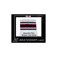 25" SKATERSOCKS white style 25-064 black/hot pink...