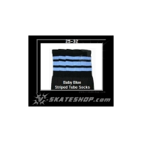 25" SKATERSOCKS black style 25-032 baby blue stripes