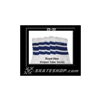 25" SKATERSOCKS white style 25-033 royal blue stripes 