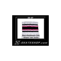 25" SKATERSOCKS white style 25-037 black/bubblegum...