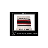 30" SKATERSOCKS white style 30-03 black/red stripes 