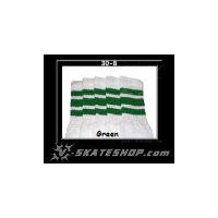 30" SKATERSOCKS white style 30-08 green stripes
