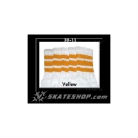 30" SKATERSOCKS white style 30-11 yellow stripes