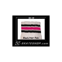 30" SKATERSOCKS white style 30-19 black/hot pink...